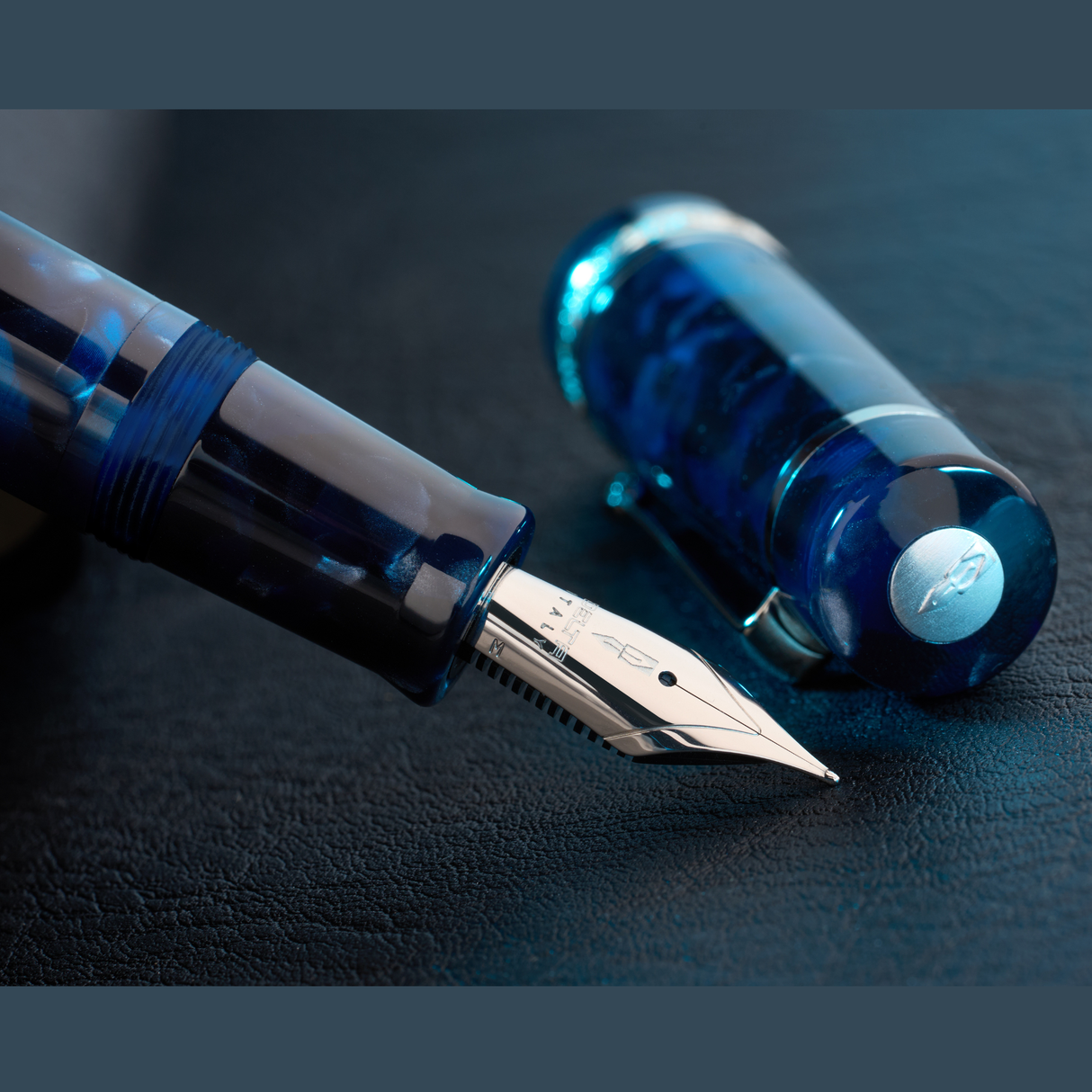 Delta Reservoir 2.0 - Blue/Grey Mother of Pearl Fountain Pen Collection