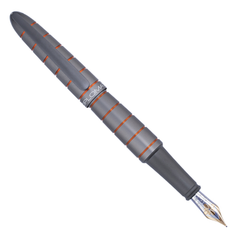 Diplomat Elox Ring Grey/Orange 14kt Nib - Fountain Pen