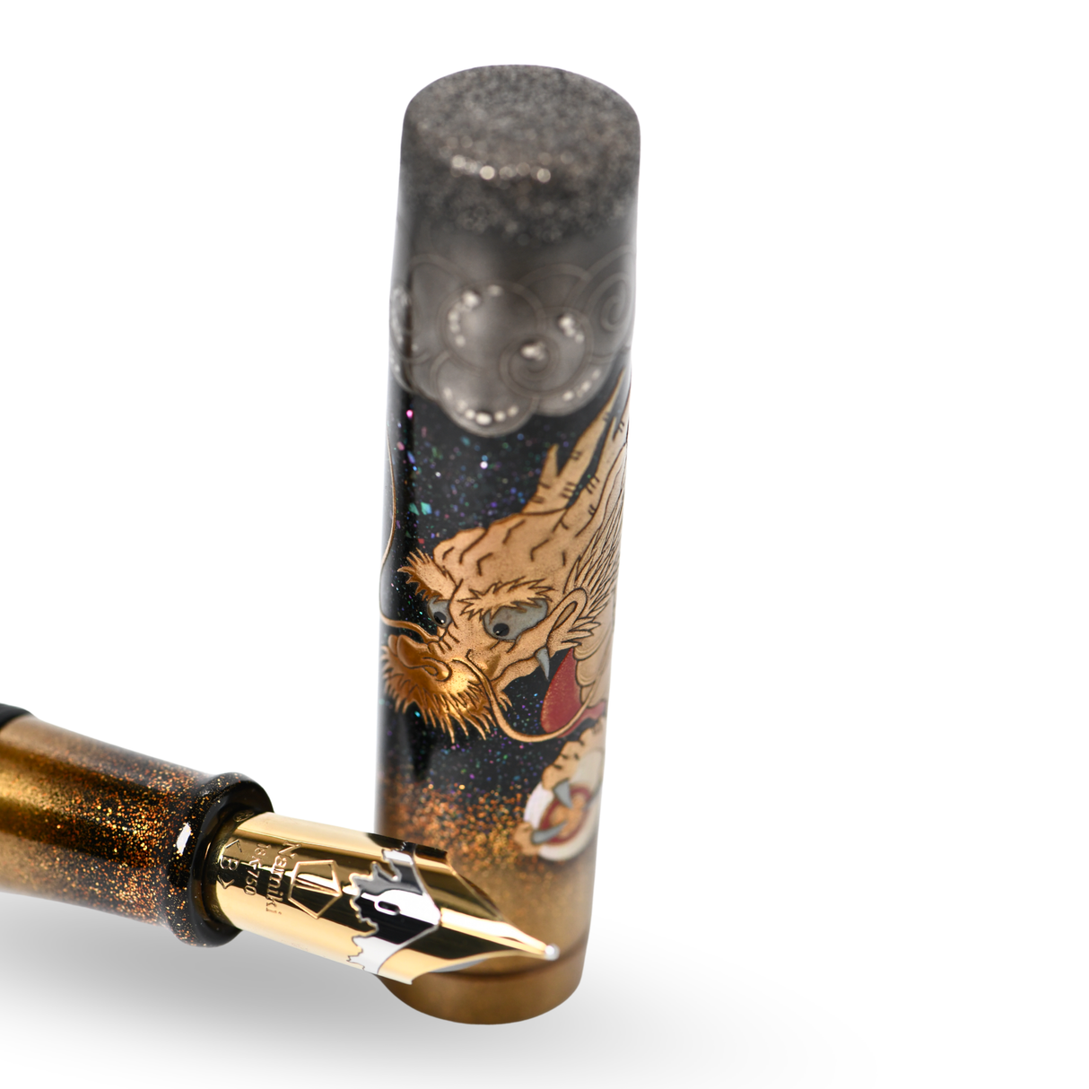 Namiki Emperor Double Dragon Maki-e Fountain Pen - Broad 18kt Gold Nib