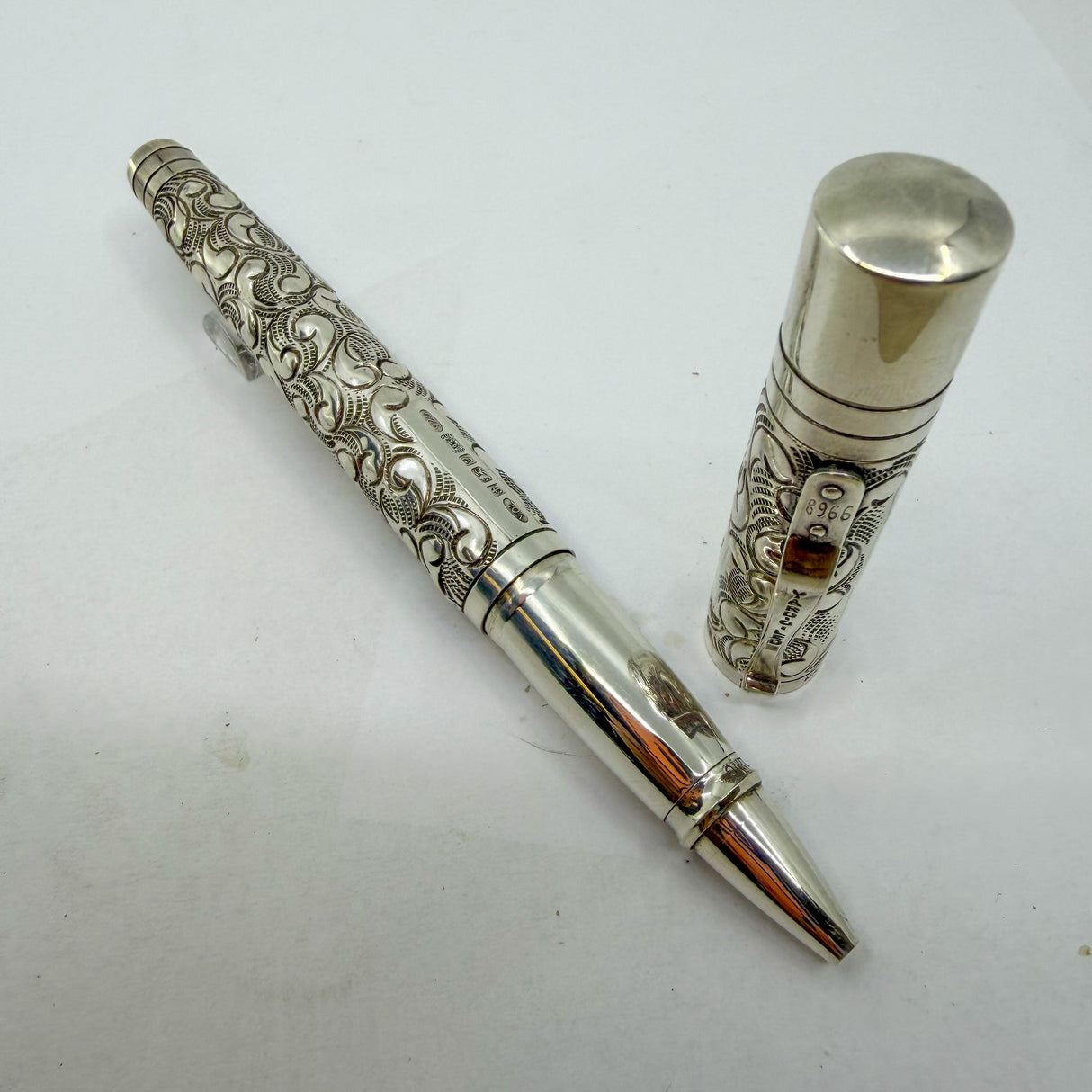 Yard-O-Led Beautifully Engraved Sterling Silver Victorian Grand Rollerball