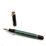 Pelikan M400 Green Striped Barrel/Black Cap Fountain Pen