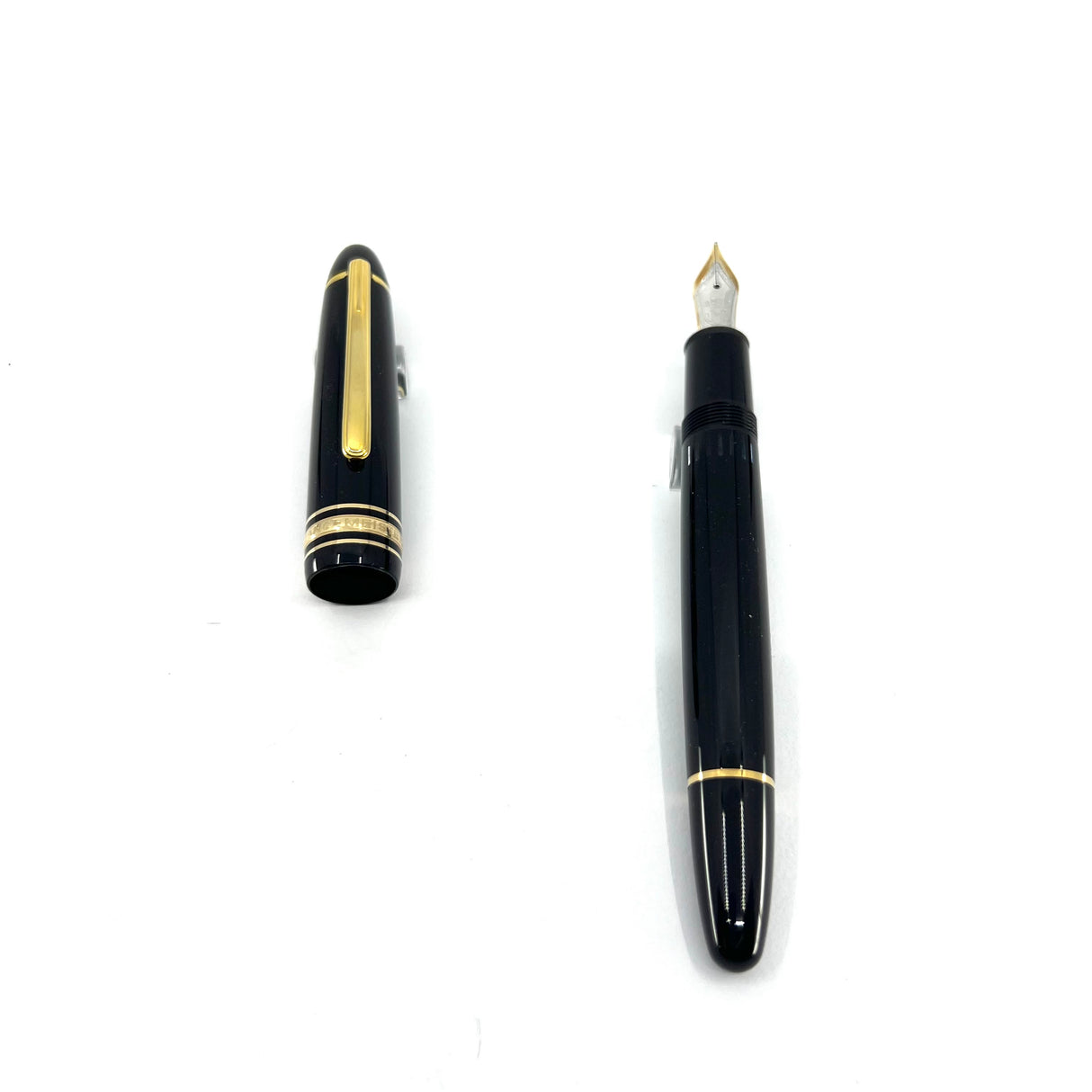 Montblanc Black Meisterstuck #146 LeGrand Fountain Pen - Semi Flex Fine 14kt Gold Nib