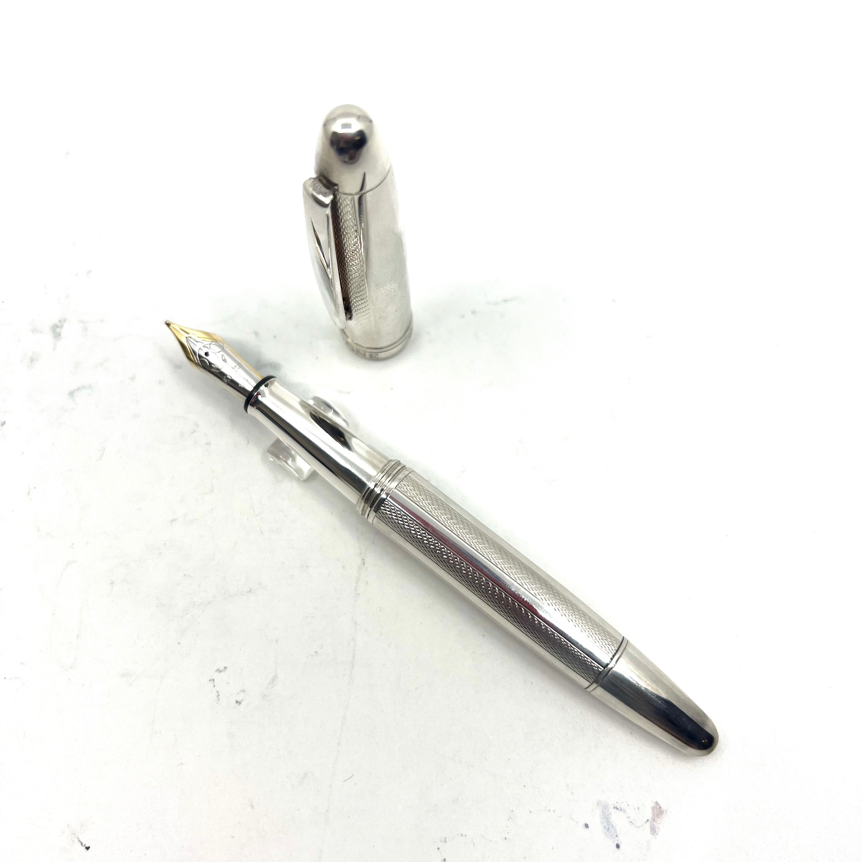 その他 KRONE FOUNTAIN PEN Sterling silver 925 Krone Sterling Silver Oversized Fountain Pen - Alternating Smooth