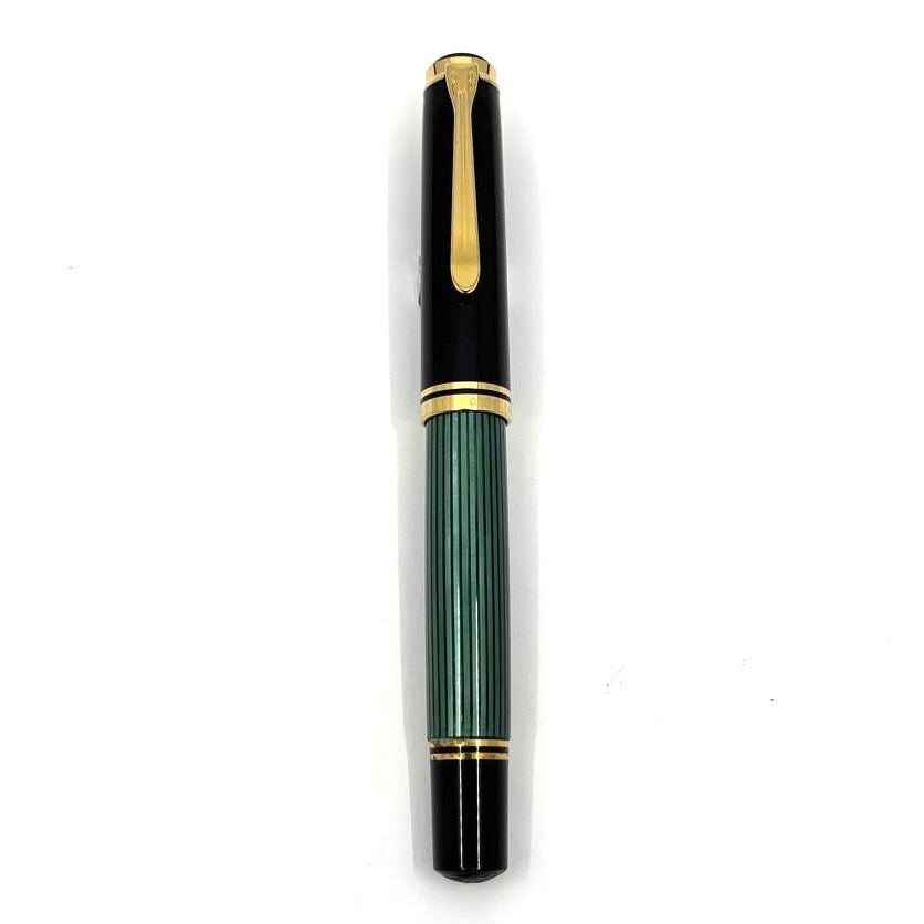 Pelikan Souveran M1000 Green Striped Barrel/Black Cap Fountain Pen