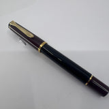 Pelikan M150 Burgundy & Black Fountain Pen - Broad Gold-Plated Nib