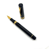 OMAS Milord Black Paragon Fountain Pen - Broad 18kt Gold Nib