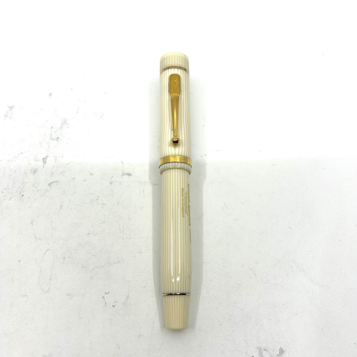 Conway Stewart Churchill White Striped Fountain Pen