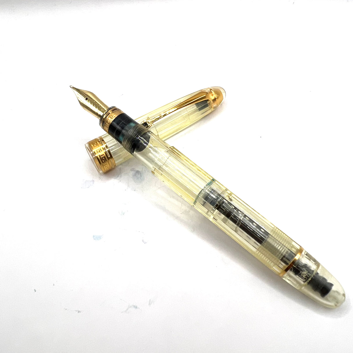 OMAS Ogiva Transparent Fluted Demonstrator Fountain Pen - Medium 18kt Gold Nib