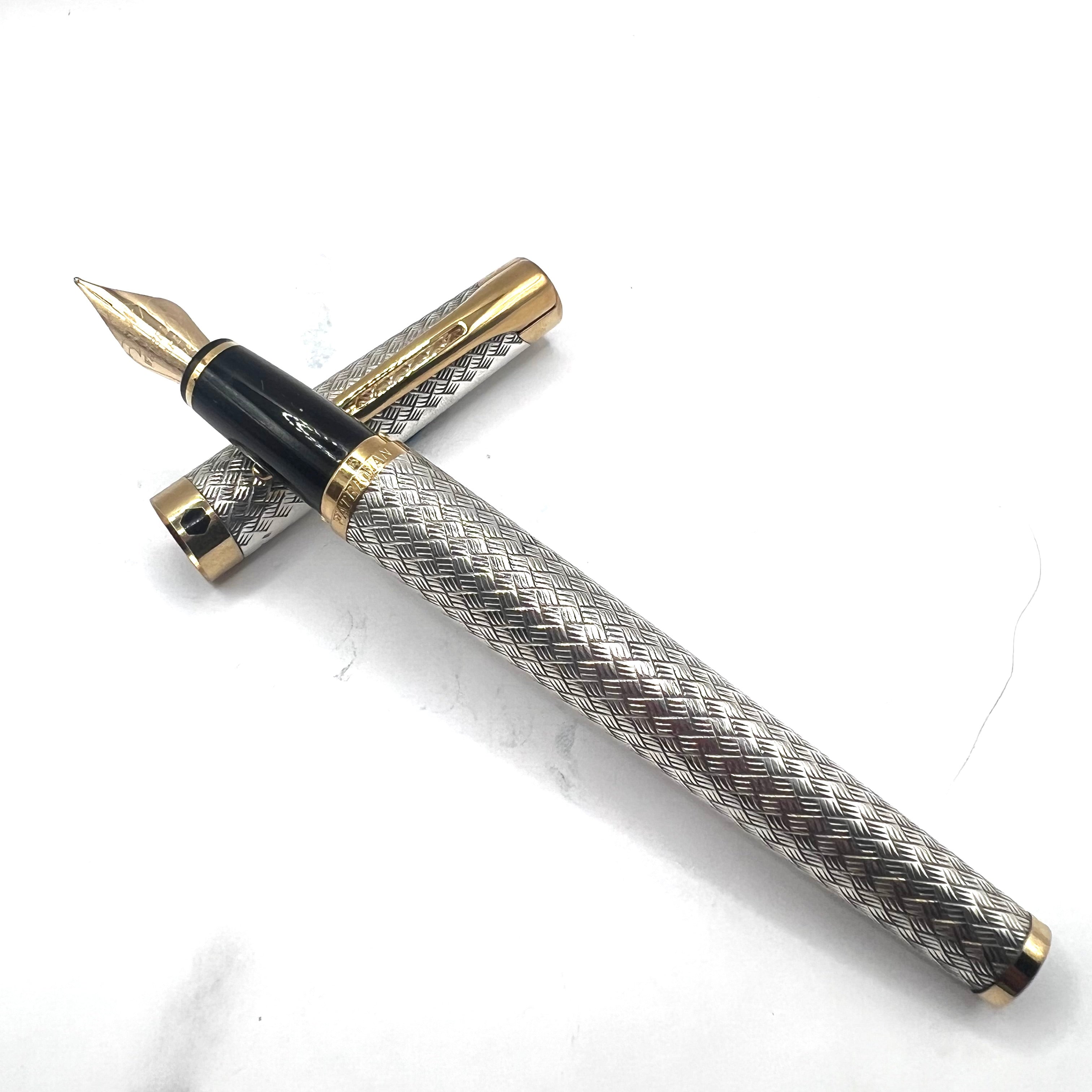 Waterman L'Etalon Sterling Silver Basket Weave Design Fountain Pen