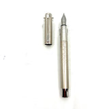 Waterman Silver Tone Perspective Fountain Pen with a Line Design at Different Angles