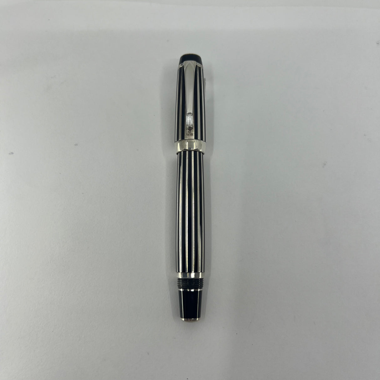 Montblanc Crystal Boheme Rollerball - Sterling Silver Stripes over Black Resin Body