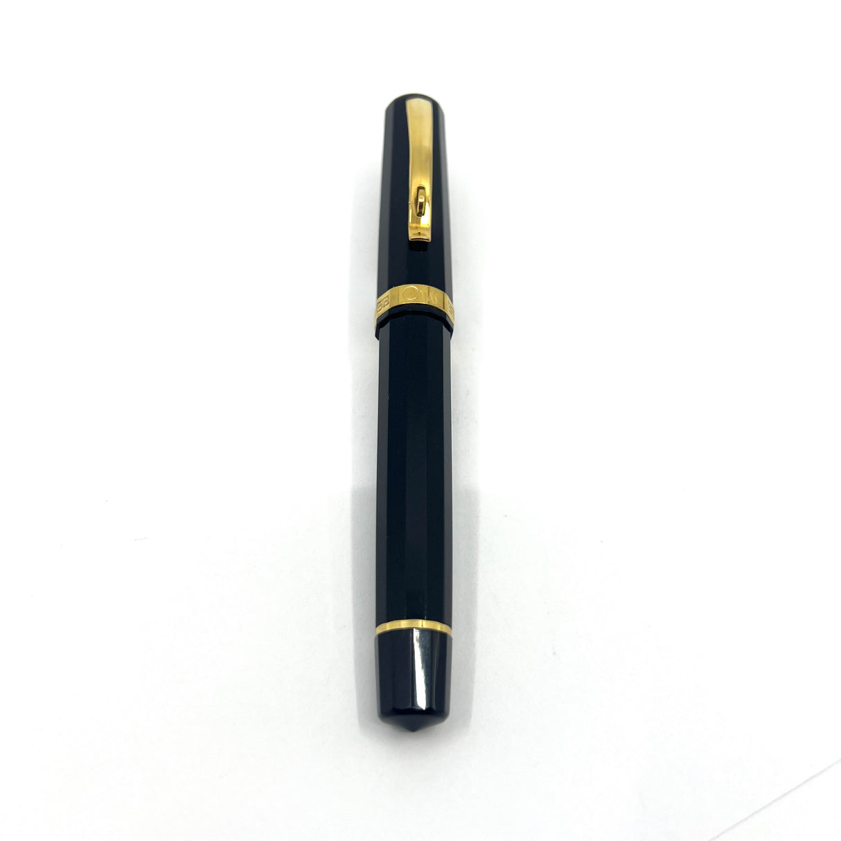 OMAS Oversized Facetted Black Resin Paragon Fountain Pen - Extra Fine 18kt Gold Nib