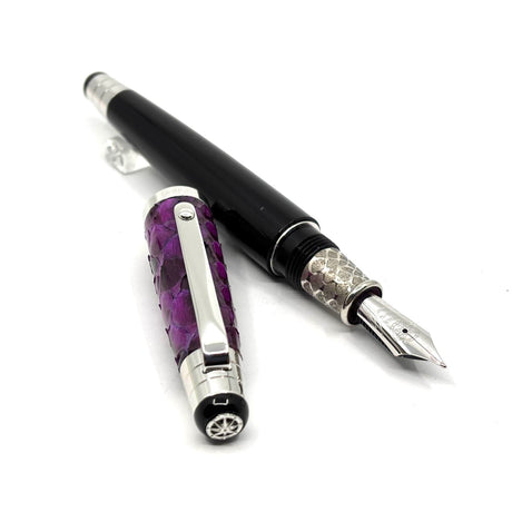 Signum (Italy) Python - Variegated Purple Python Skin Fountain  Pen