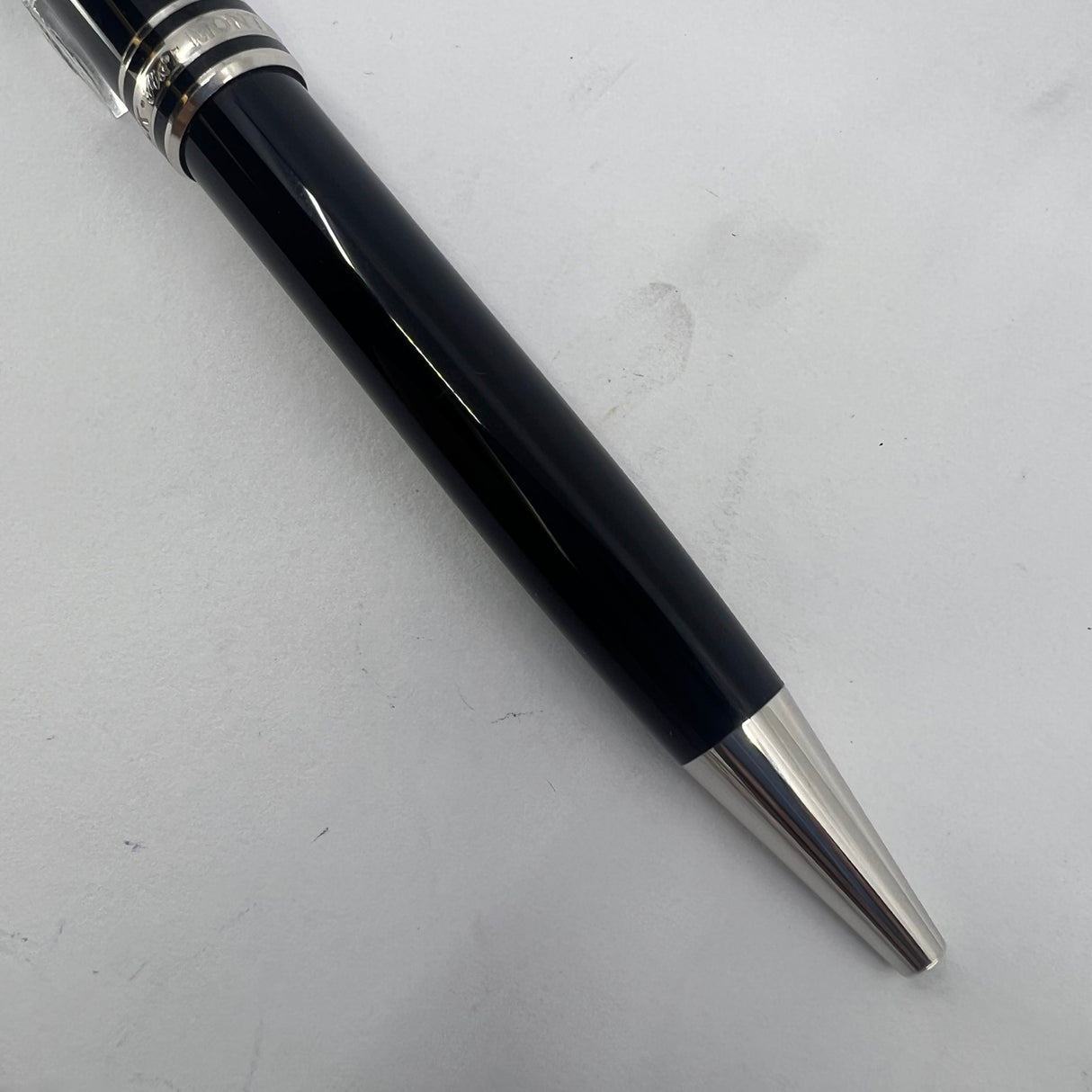 Montblanc Meisterstuck Classique #P164 Black Resin Ballpoint Pen - Platinum-Plated Trim