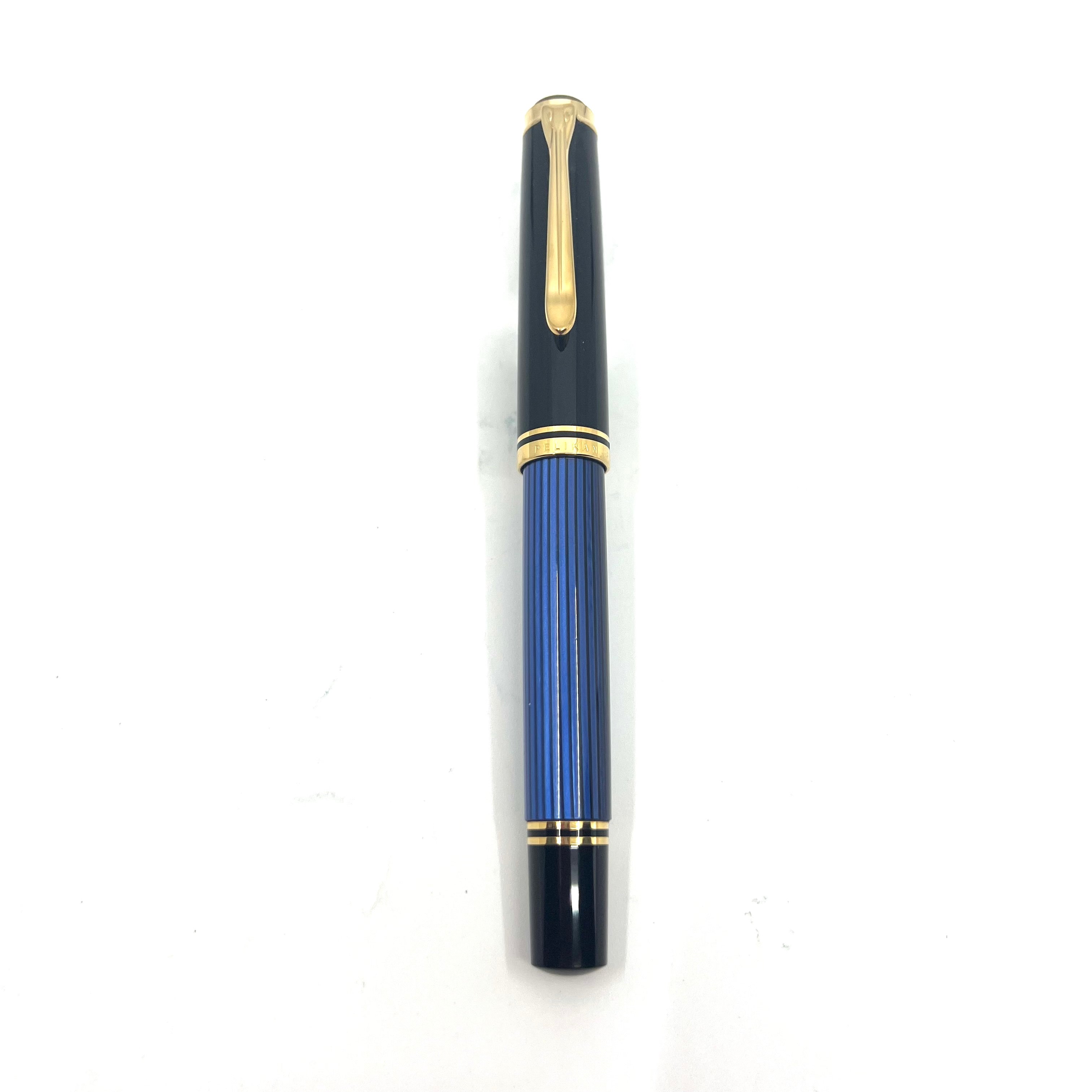 Pelikan M600 Black/Blue Striped Fountain Pen – Fountain Pen Hospital