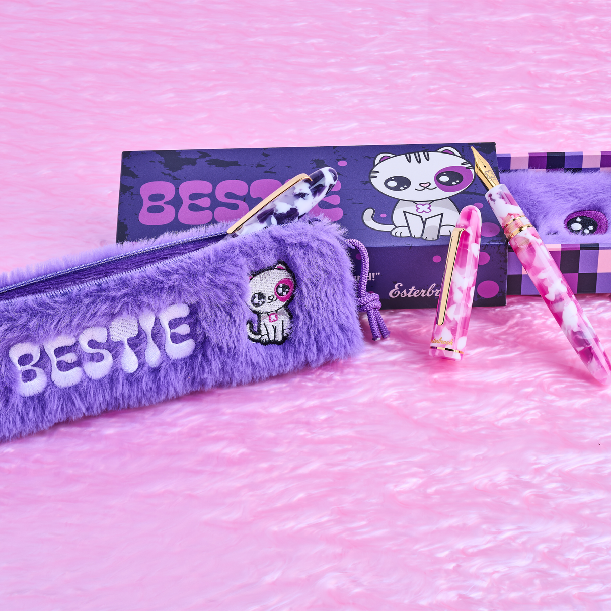 Esterbrook Estie Bestie Fountain Pen Bubble Gum Pink & Sugar Plum Purple Collection