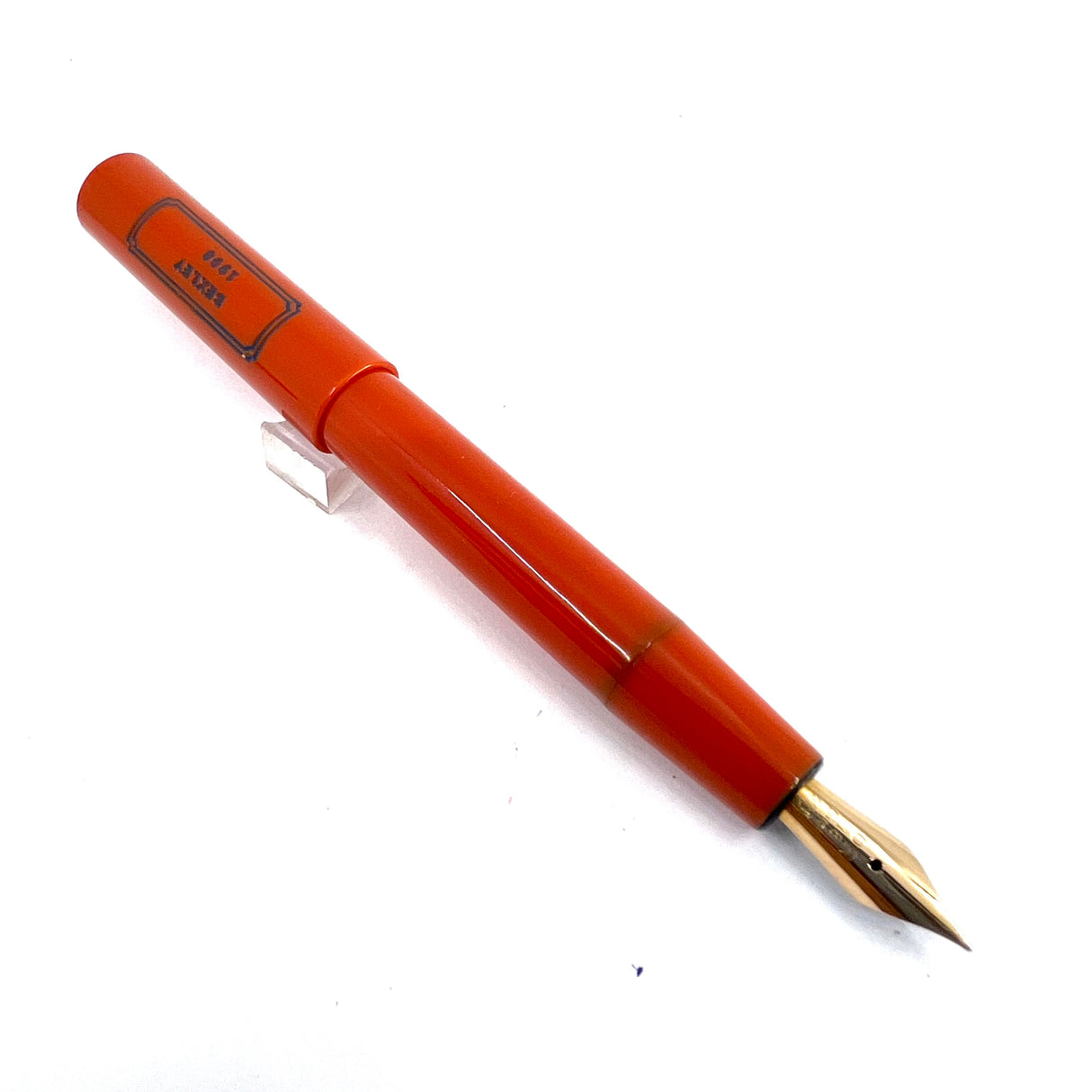 Bexley ULTRA GIANT Limited Edition Black Ebonite Fountain Pen with a Companion Orange Fountain Pen Hidden Inside - Oversized Medium 14kt  Gold Nib - Number 00 of 25 that were sold to the Public