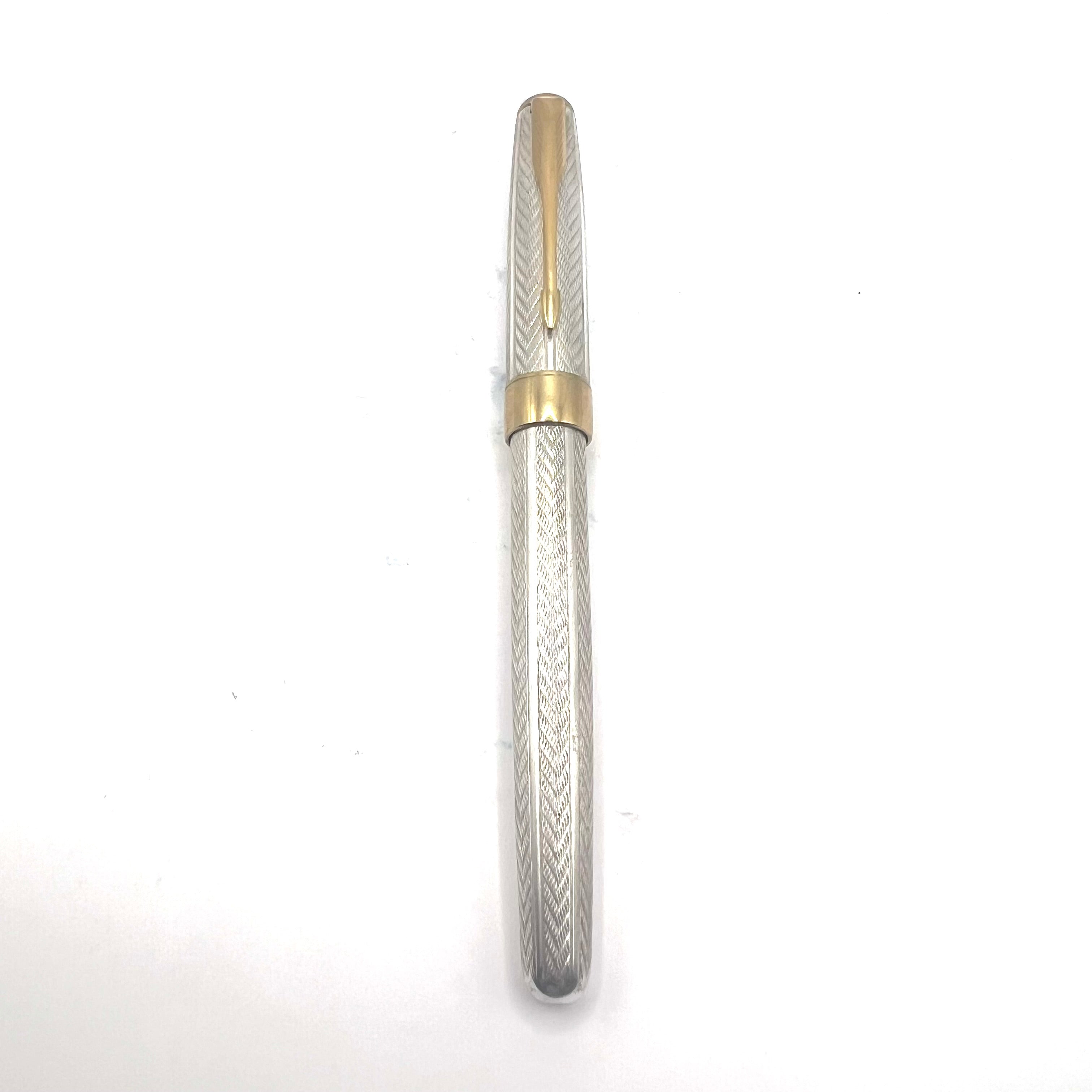 Parker Sonnet Fougere Sterling Silver Fountain Pen-Fine 18kt Gold
