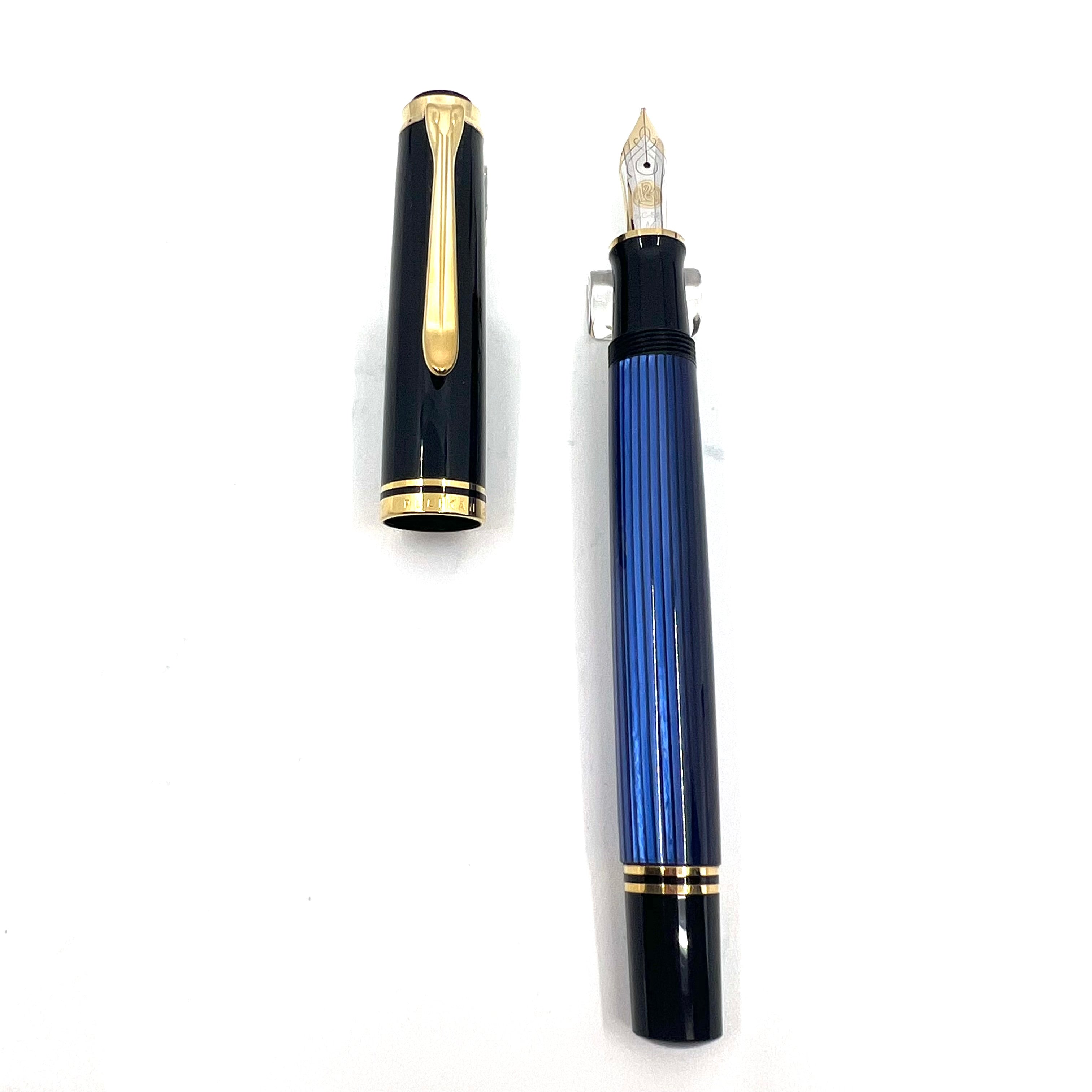 Pelikan M600 Black/Blue Striped Fountain Pen – Fountain Pen Hospital