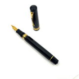 OMAS Milord Black Paragon Fountain Pen - Broad 18kt Gold Nib