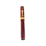 Wahl Eversharp Red Flamenco Decoband Oversized Fountain Pen - Superflex Medium #8 Size 18kt Gold Nib