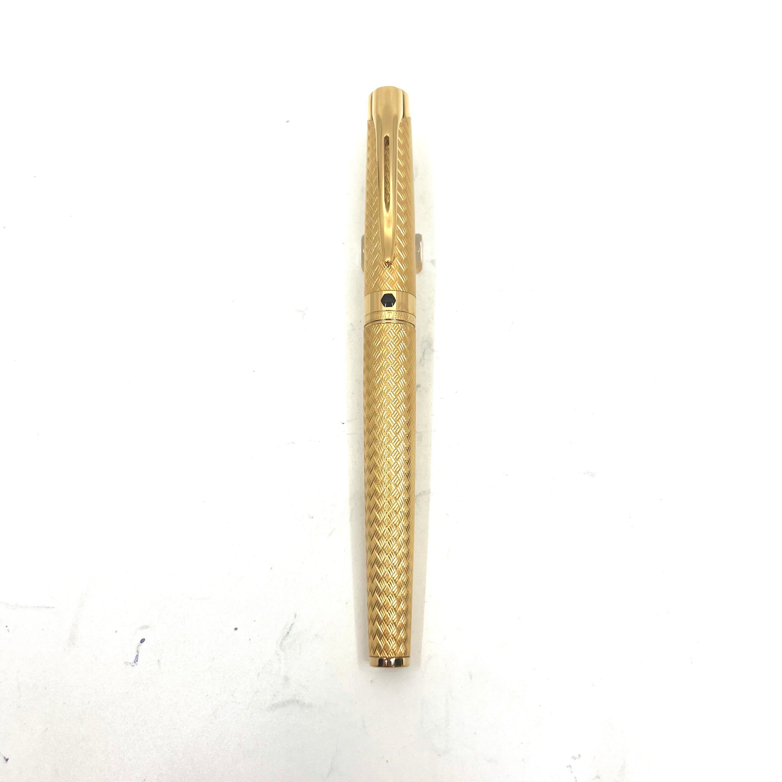 Waterman - WATERMAN L&#39;ETALON LUNAIREの万年筆 Waterman L'Etalon Matte Gold Plated Basket Weave Design