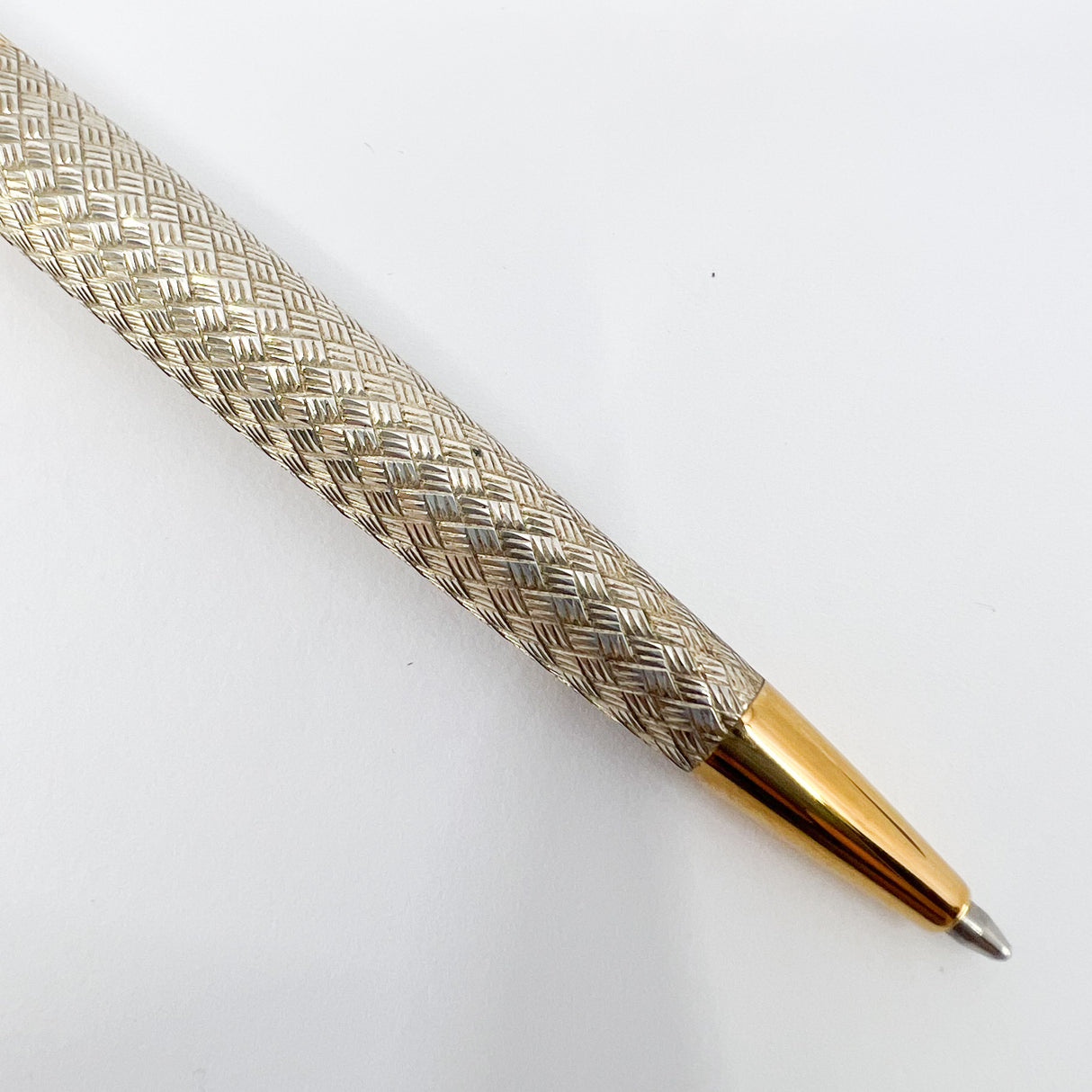 Waterman L'Etalon Beautiful Sterling Silver Basket Weave Design Ballpoint Pen
