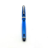Pilot Custom 74 Blue Transparent Demonstrator Fountain Pen - Broad 14kt Gold Nib