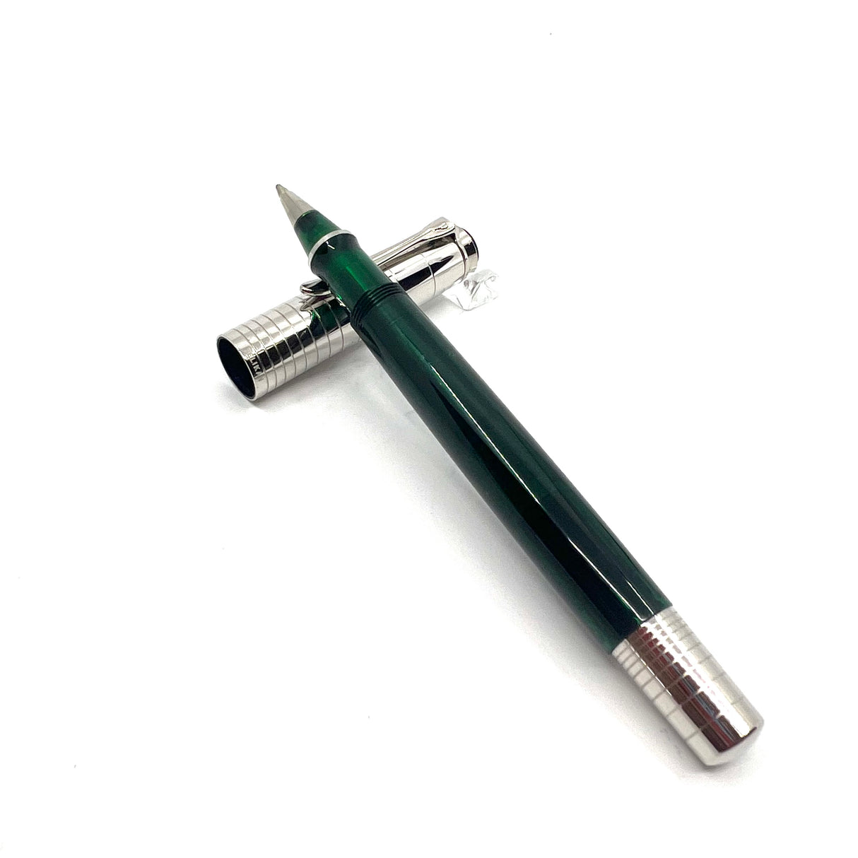 Pelikan R425 Sterling Silver Cap/Endcap Rollerball/Green Translucent Barrel