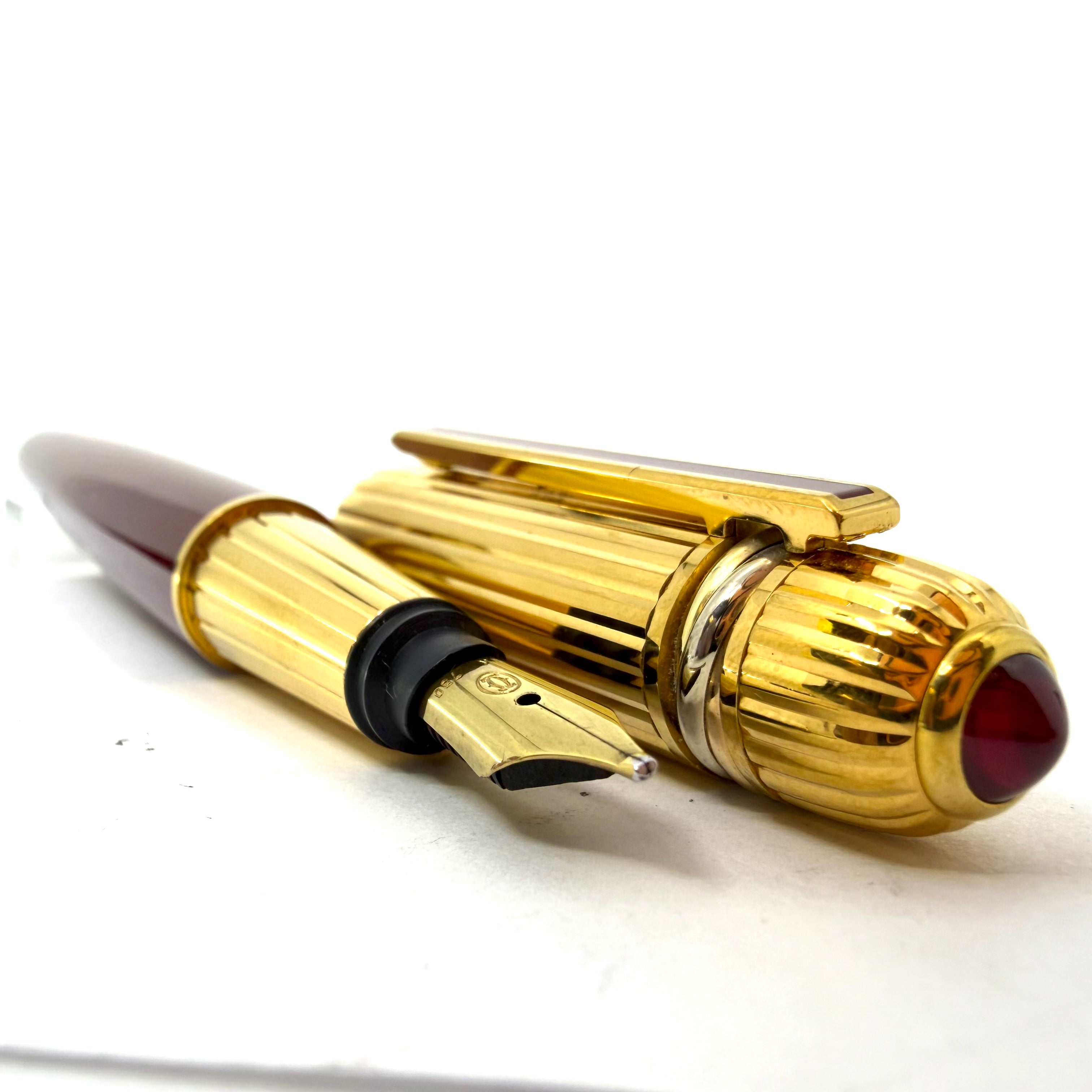 Cartier Pasha Trinity Fountain Pen - Burgundy Lacquer Barrel
