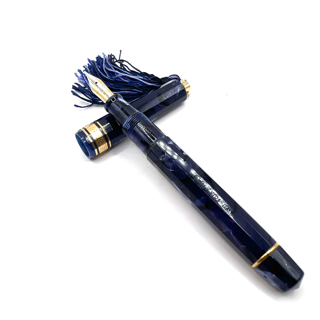 OMAS Princess Paragon Extra Blue Royale Celluloid Fountain Pen - Medium 18kt Gold Nib
