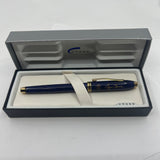 Cross Townsend Marbled Midnight Blue Selectip Rollerball with President George Bush Facsimile Signature & Presidential Seal Engraved on  both the Pen & Box!