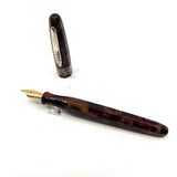 Stipula Facetted Bronze & Bordeaux Marble Fountain Pen