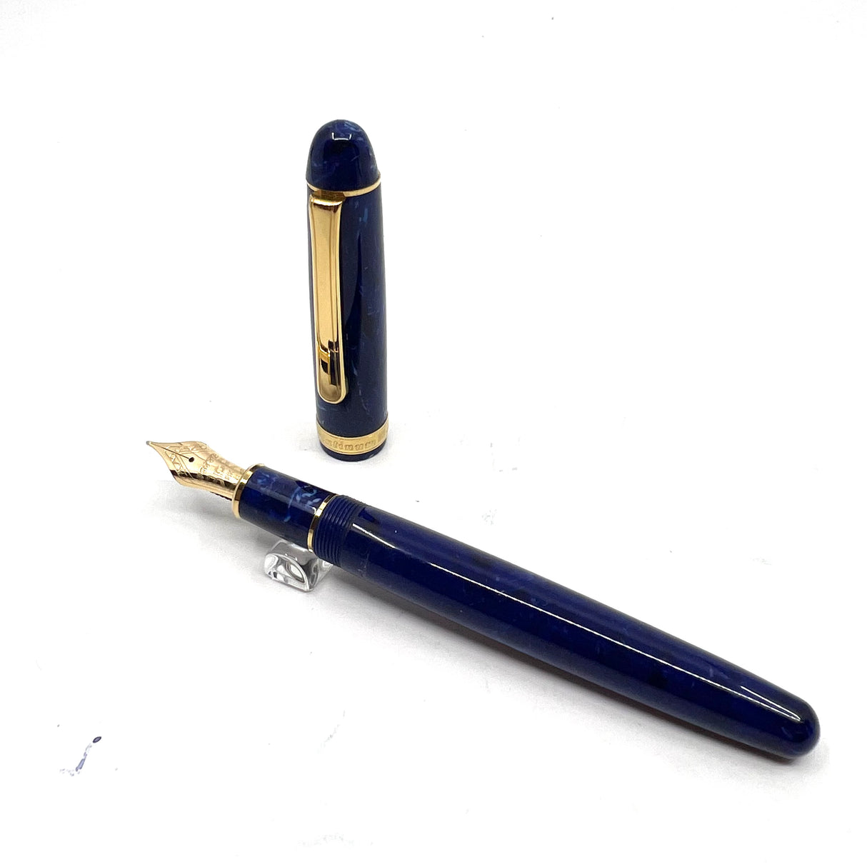 Platinum #3776 Celluloid Marbled Midnight Blue Ocean Fountain Pen