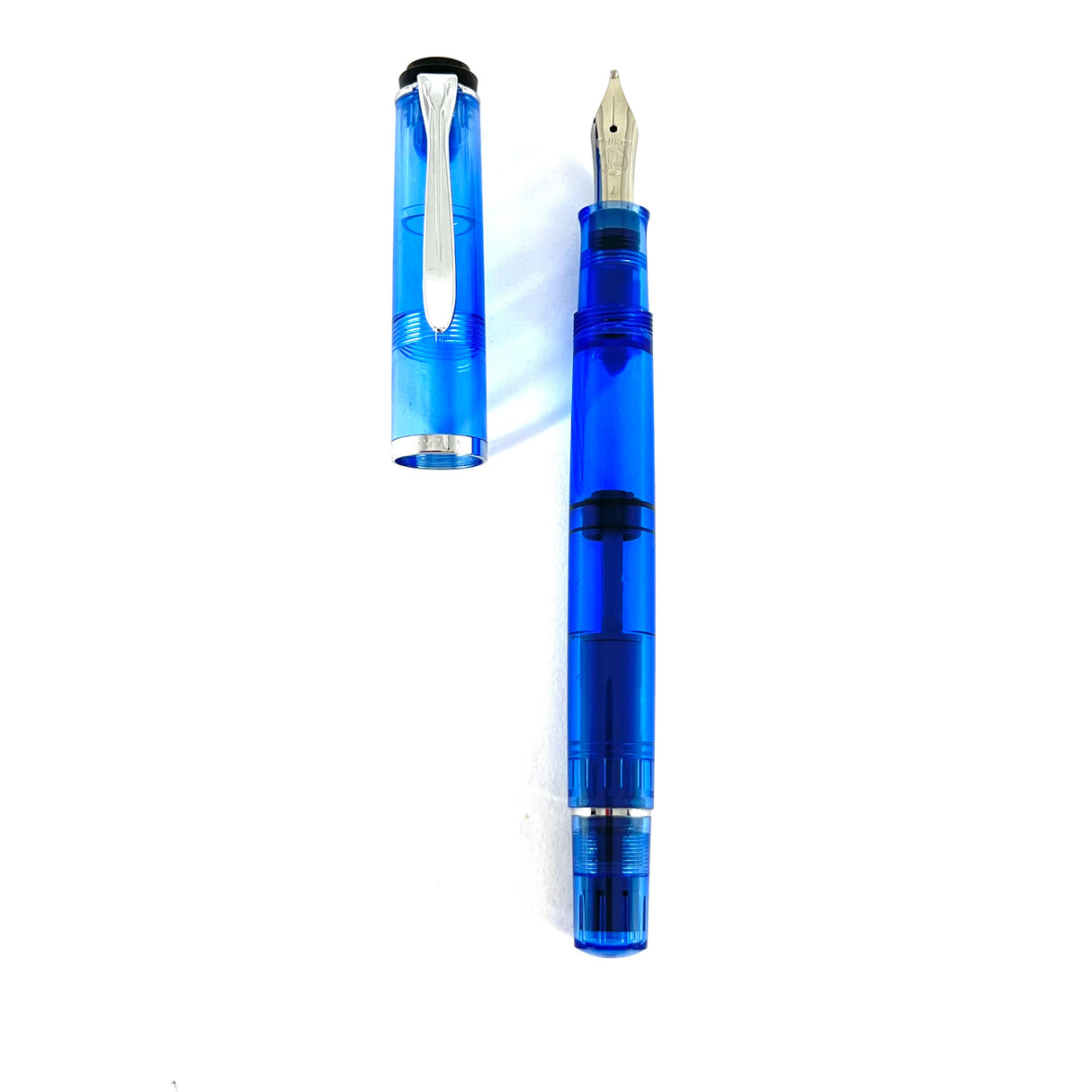 Pelikan M205 Blue Transparent Fountain Pen - Italic Nib
