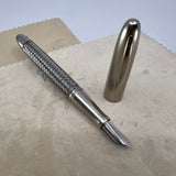 Porsche Design Tec Flex Woven Stainless Steel Barrel Fountain Pen  - Fine 18 Kt Gold Nib