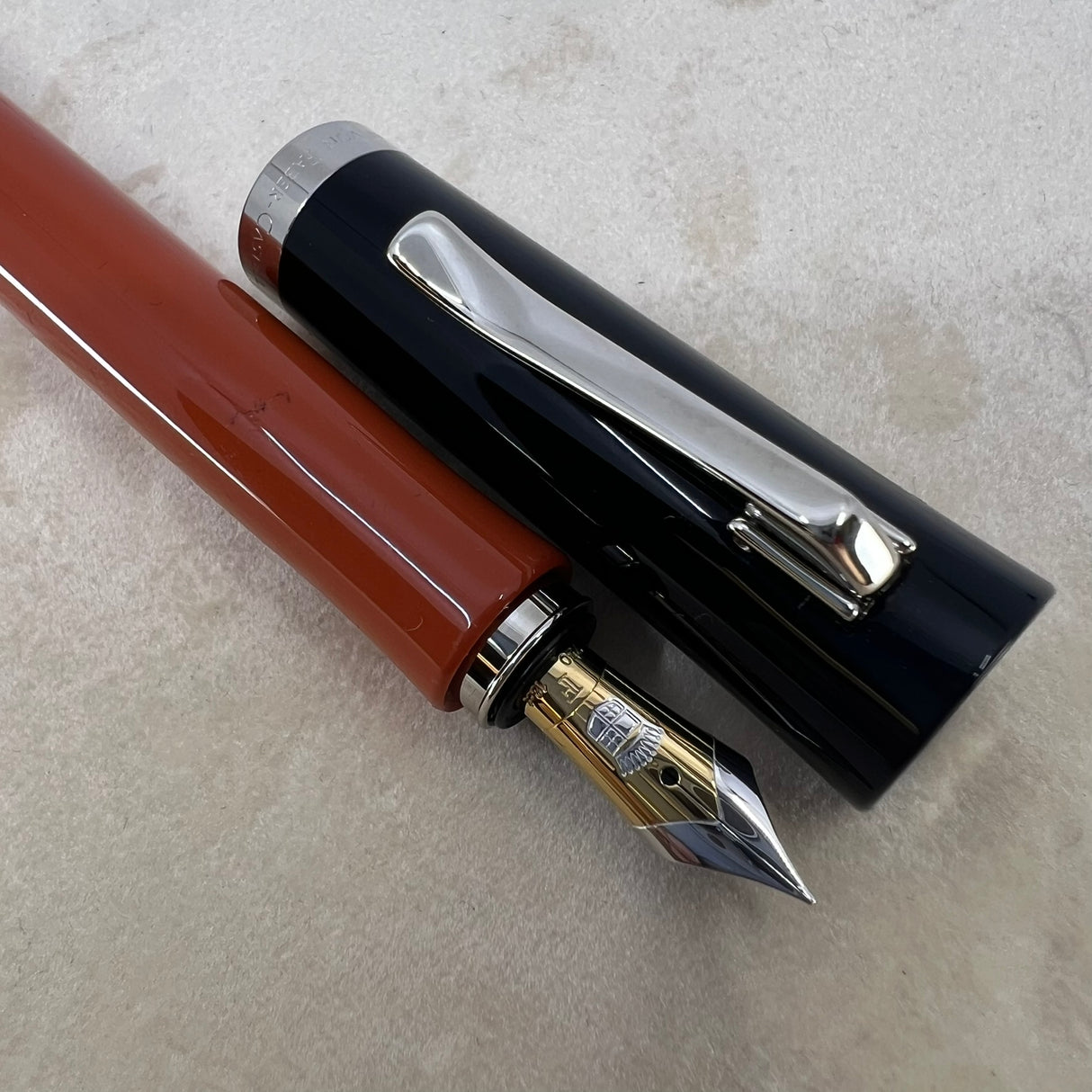 Graf von Faber Castell Intuition Black & Terra (Orange) Fountain Pen  -  Fine 18kt Gold Nib