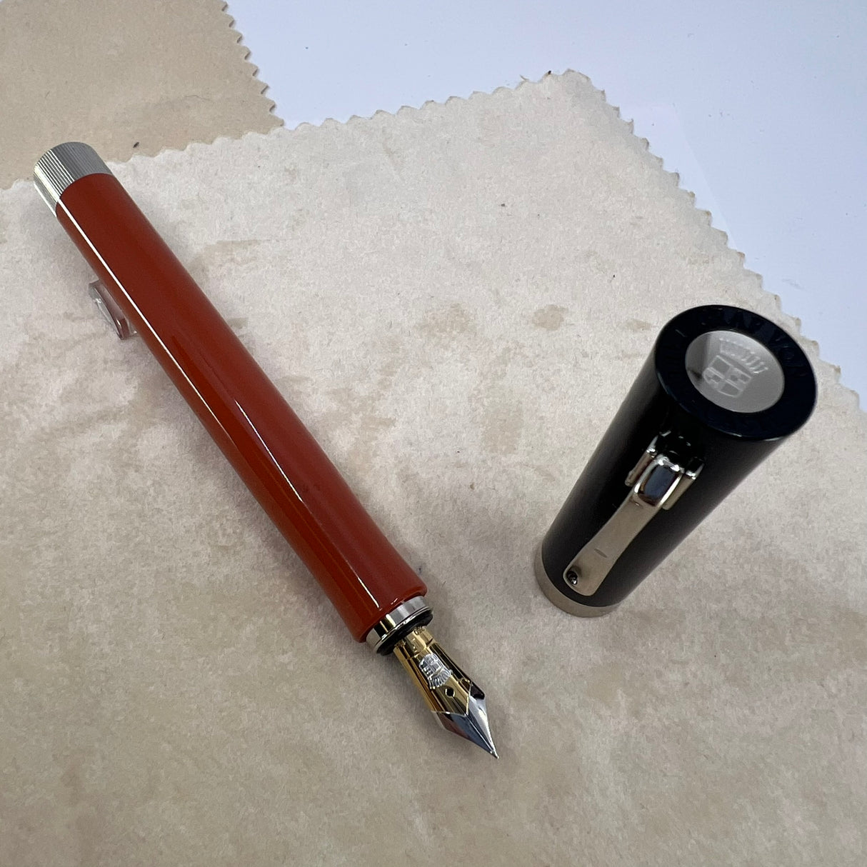 Graf von Faber Castell Intuition Black & Terra (Orange) Fountain Pen  -  Fine 18kt Gold Nib