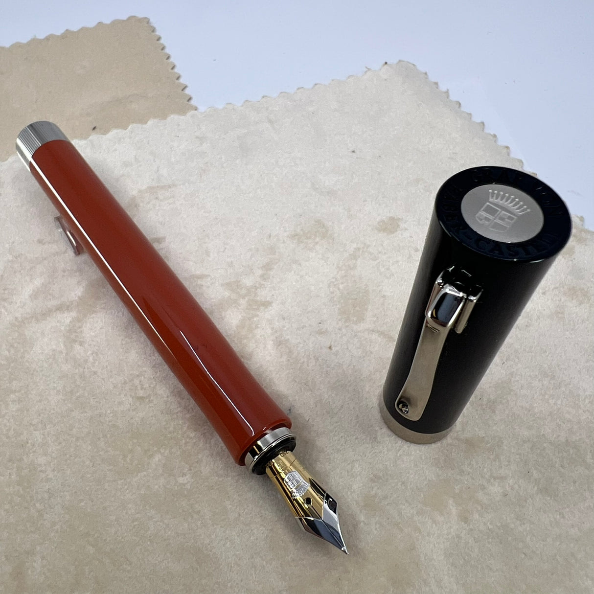 Graf von Faber Castell Intuition Black & Terra (Orange) Fountain Pen  -  Fine 18kt Gold Nib