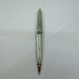 Cartier Art Deco Limited Edition Platinum Plated Ballpoint Pen with Blue Lacquer Accents