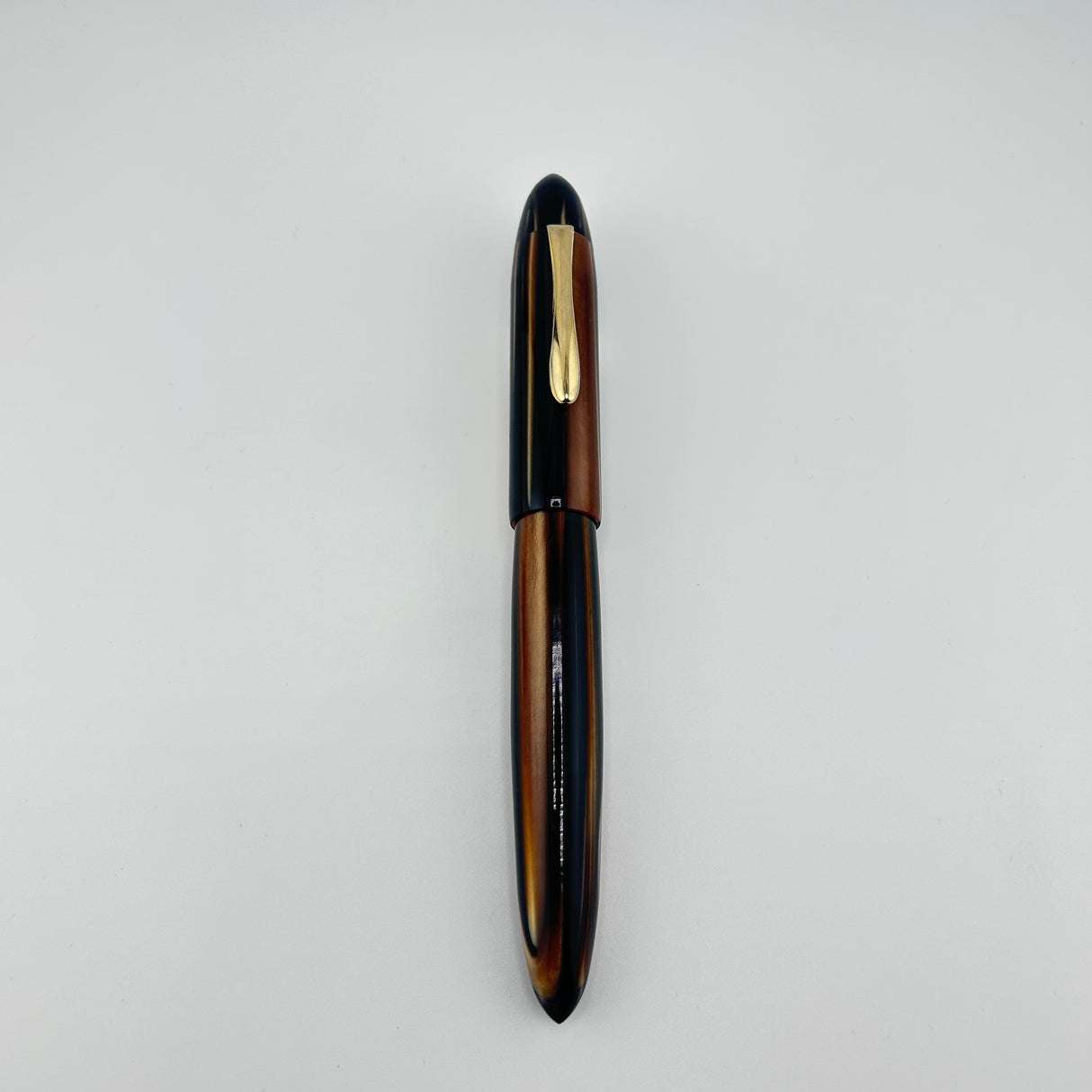 Ranga Pen India Torpedo Huge Pen Beautiful Brown Marble - Fountain Pen