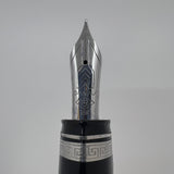 OMAS Oversized Blue/Black #360 Triangulated Fountain Pen - Medium 18kt Gold Nib