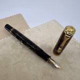Pelikan M800 Renaissance Brown Marble Fountain Pen - Extra Fine 18kt Gold Nib