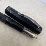 OMAS Arte Italiana "Noir" Large Paragon Guilloche Fountain Pen - "EXTRA FLESSIBLE" Extra Fine 14kt Gold Nib