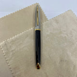 Waterman Carene Deluxe Black Barrel/Silver-Plated Cap Fountain  Pen  - Fine 18 Kt Gold Nib