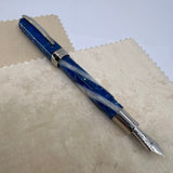 Visconti Opera Elements Speckled "Water" Blue/Lustrous White  Fountain Pen - Fine 14Kt Gold Nib