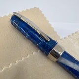 Visconti Opera Elements Speckled "Water" Blue/Lustrous White  Fountain Pen - Fine 14Kt Gold Nib