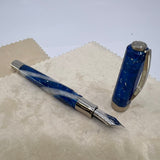 Visconti Opera Elements Speckled "Water" Blue/Lustrous White  Fountain Pen - Fine 14Kt Gold Nib