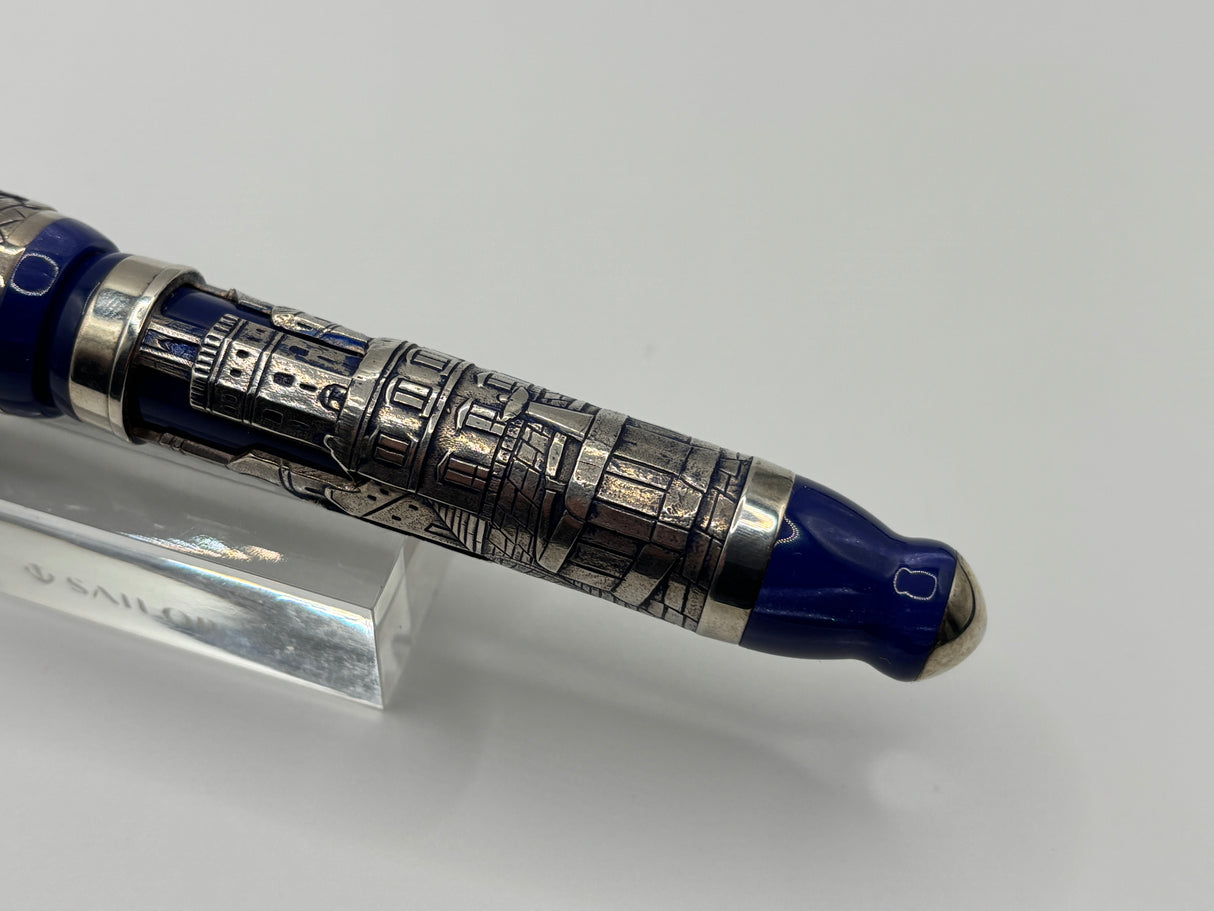 Montegrappa Heavy Sterling Silver over Celluloid Body Limited Edition Barbiere Di Siviglia (Barber of Seville)  Rollerball Circa 2009