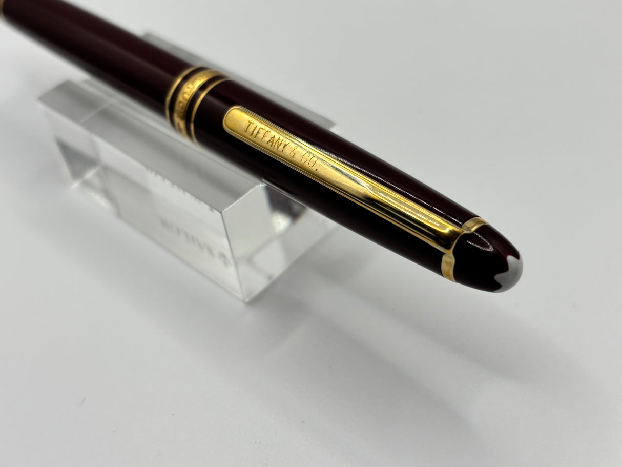 Montblanc Meisterstück Burgundy Red engraved Tiffany & Co on clip  -Rollerball